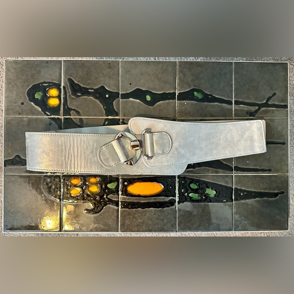 Y2K Vibes Metallic Silver Women's Costume Belt-OS